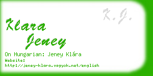 klara jeney business card