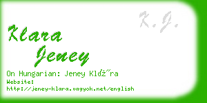 klara jeney business card